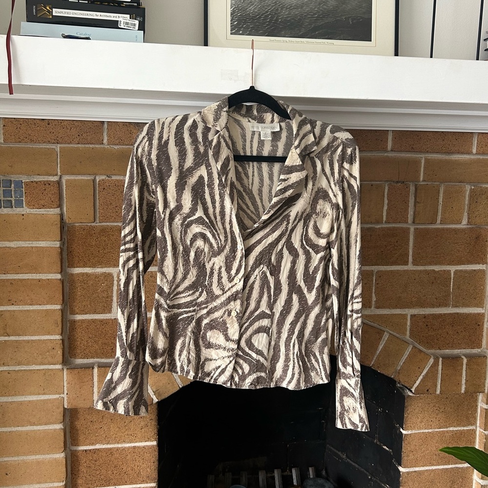 Vintage Animal Print Blouse (Petite)